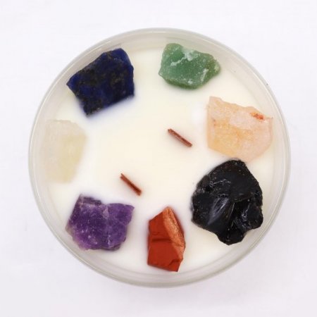 (image for) Large Chakra Crystal Candles - Seven Charkra