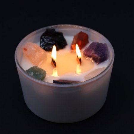 (image for) Large Chakra Crystal Candles - Seven Charkra