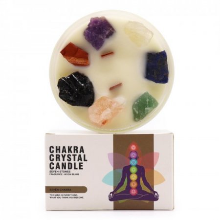 (image for) Large Chakra Crystal Candles - Seven Charkra
