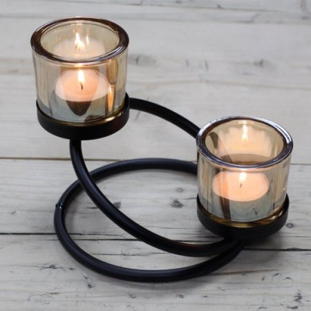 (image for) Centrepiece Iron Votive Candle Holder - 2 Cup Double Step