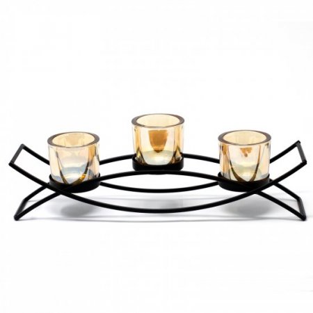 (image for) Centrepiece Iron Votive Candle Holder - 3 Cup Silhouette