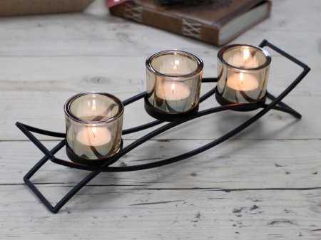 (image for) Centrepiece Iron Votive Candle Holder - 3 Cup Silhouette