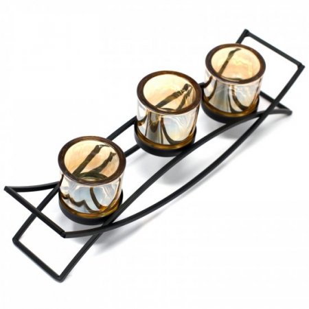 (image for) Centrepiece Iron Votive Candle Holder - 3 Cup Silhouette