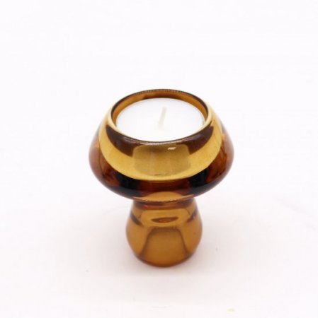 (image for) Mushroom Flip Dinner Candle / Tealight Holder - Antique Amber