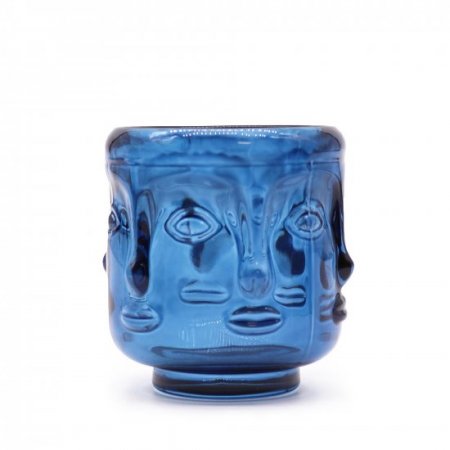 (image for) Buddha Faces Candle Jar - Royal Blue