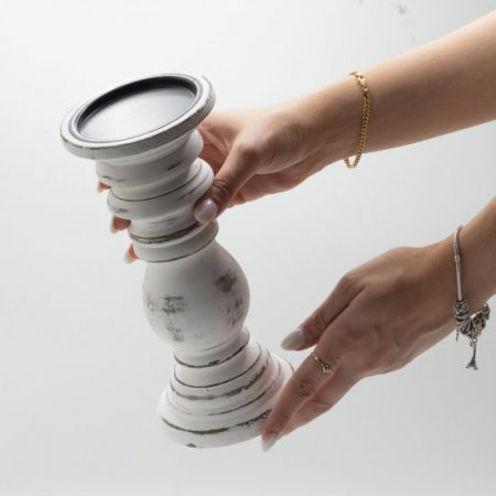 (image for) Classic Candle Stand - Whitewash - Small