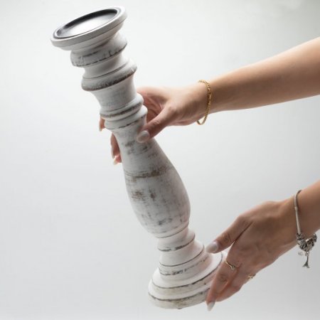 (image for) Classic Candle Stand - Whitewash - Large