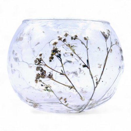 (image for) Natural Floral Glass - Bowl Candle Holder - Margarita - (8x10cm)