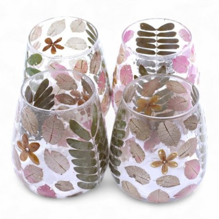 (image for) Natural Floral Glass - Vase Candle Holder - Primavera - (12x11cm)