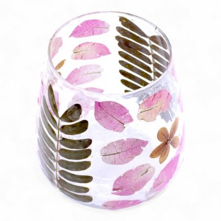 (image for) Natural Floral Glass - Vase Candle Holder - Primavera - (12x11cm)