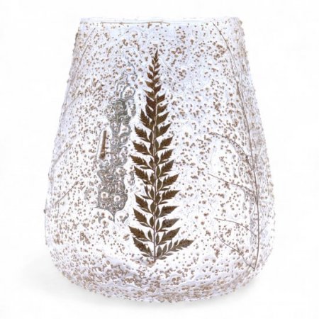 (image for) Natural Floral Glass - Large Bowl Candle Holder - Pino - (15x12cm)