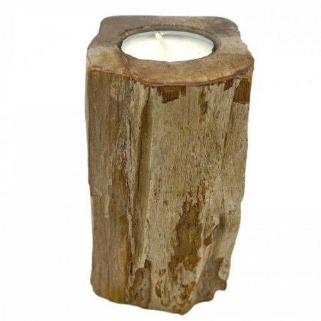 (image for) Petrified Wood Candle Holder - Single Tall