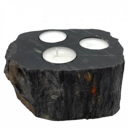 (image for) Petrified Wood Candle Holder - Triple