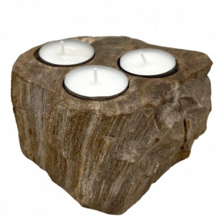 (image for) Petrified Wood Candle Holder - Triple