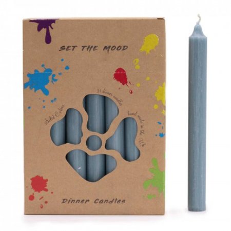 (image for) Solid Colour Dinner Candle Set - Pack of 21 - Rustic Teal