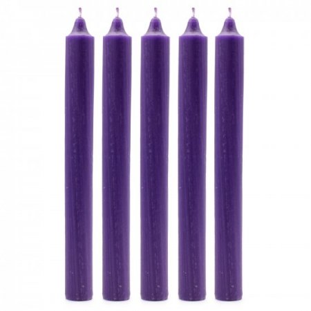 (image for) Solid Colour Dinner Candle Set - Pack of 21 - Rustic Purple