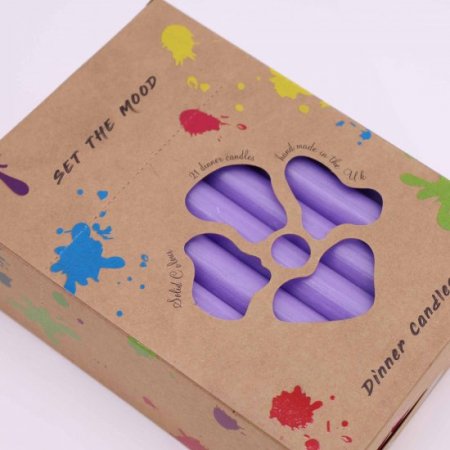 (image for) Solid Colour Dinner Candle Set - Pack of 21 - Rustic Lilac