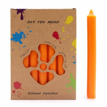 (image for) Solid Colour Dinner Candle Set - Pack of 21 - Rustic Mango