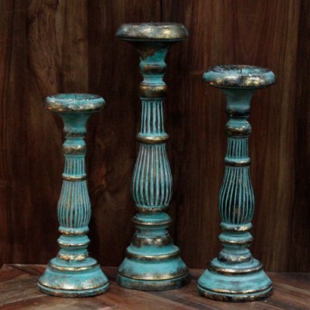 (image for) Medium Candle Stand - Turquois Gold