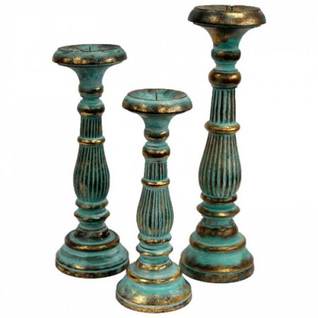 (image for) Medium Candle Stand - Turquois Gold