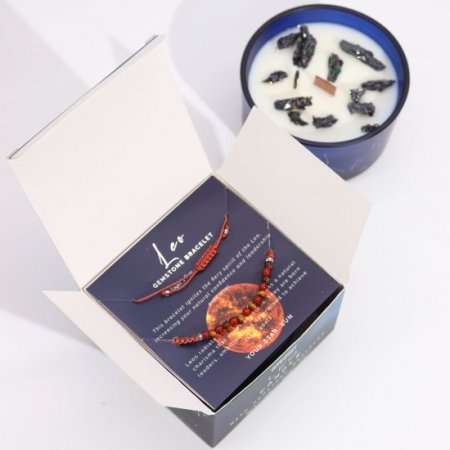 (image for) Zodiac Crystal Candle with Bracelet - Leo