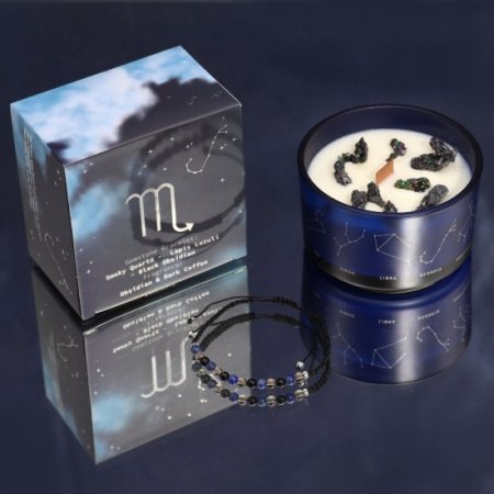 (image for) Zodiac Crystal Candle with Bracelet - Scorpio