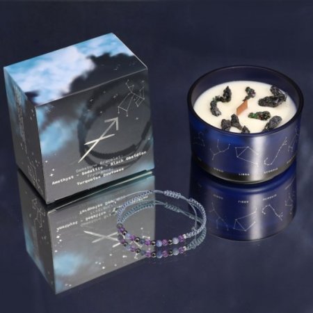 (image for) Zodiac Crystal Candle with Bracelet - Sagittarius