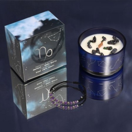 (image for) Zodiac Crystal Candle with Bracelet - Capricorn