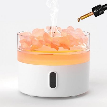 (image for) Himalayan Salt Aroma Diffuser - Night Light - USB-C - Flame Effect ( salt included)