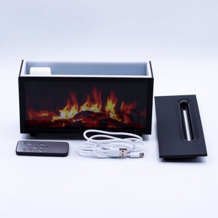 (image for) Flame Effect Aroma Diffuser with Birdsound - Black USB - Colour Change