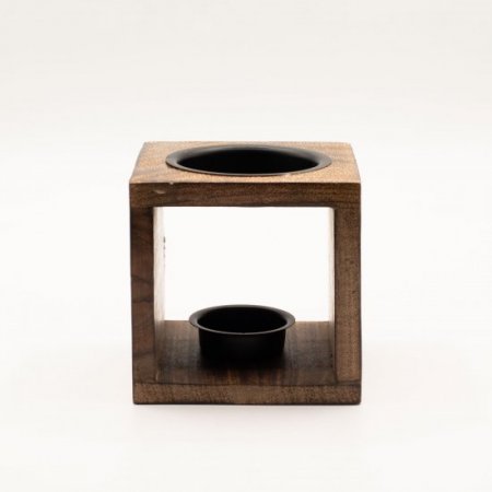 (image for) Square Mango Wood Oil Burner - Elephant