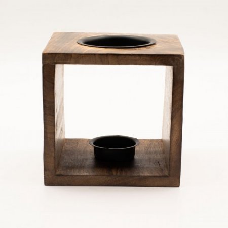 (image for) Large Square Mango Wood Oil Burner - Moon Goddess