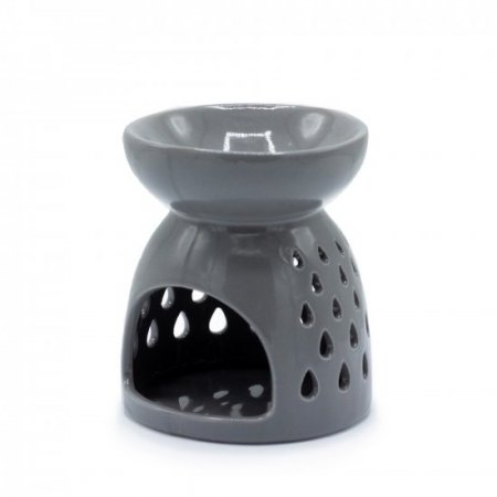 (image for) Classic Oil Burner - Teardrops Cutout - Grey