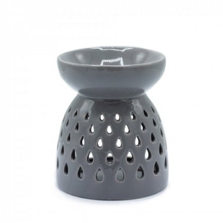 (image for) Classic Oil Burner - Teardrops Cutout - Grey