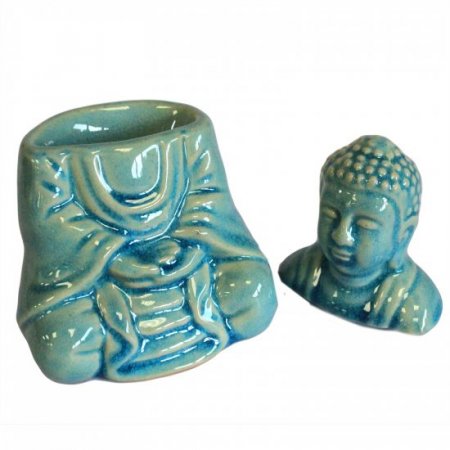(image for) Sitting Buddha Oil Burner - Blue