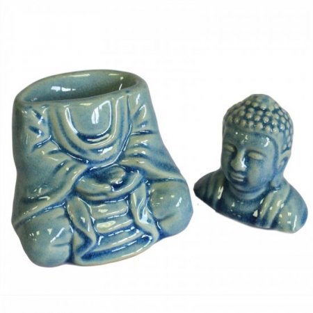 (image for) Sitting Buddha Oil Burner - Blue