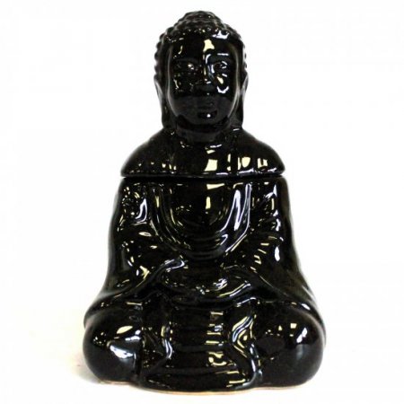 (image for) Sitting Buddha Oil Burner - Black
