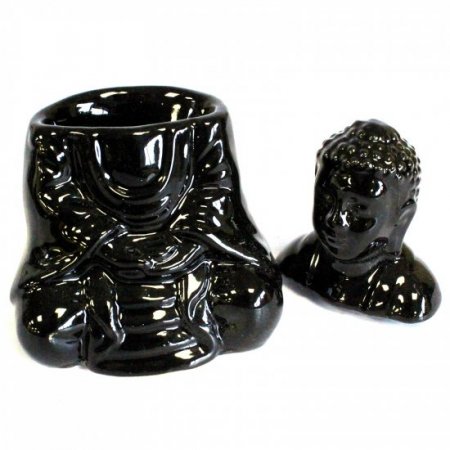 (image for) Sitting Buddha Oil Burner - Black