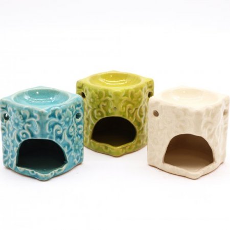 (image for) Classic Small Square Floral Oil Burners (aast)