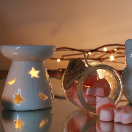 (image for) Sm Classic White Oil Burner - Moon & Star