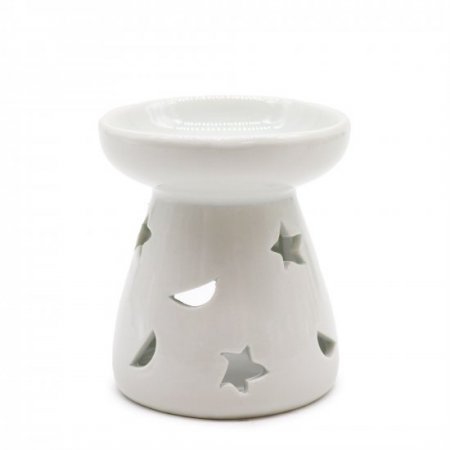 (image for) Sm Classic White Oil Burner - Moon & Star