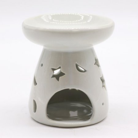 (image for) Lrg Classic White Oil Burner - Moon & Star