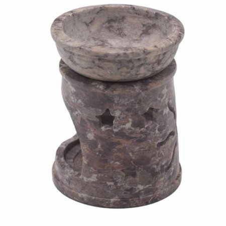 (image for) Small Soapstone Oil Burner 8cm - Sun & Stars