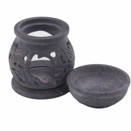 (image for) Small Soapstone Oil Burner 8cm - Om
