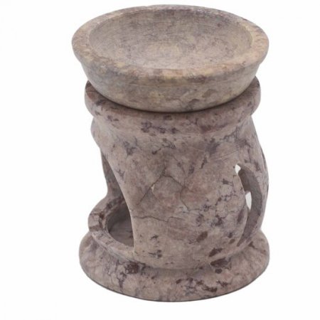 (image for) Small Soapstone Oil Burner 8cm - Three Moon Pentagon