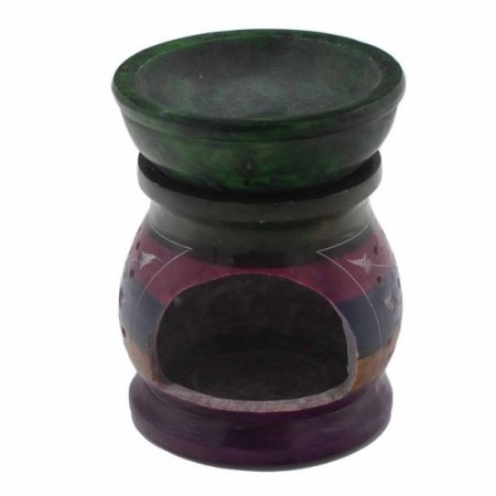 (image for) Soapstone Oil Burner 10cm - Flower of Life - Five Colours