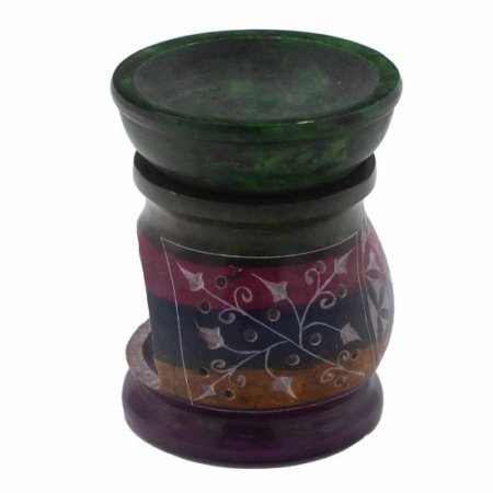 (image for) Soapstone Oil Burner 10cm - Flower of Life - Five Colours