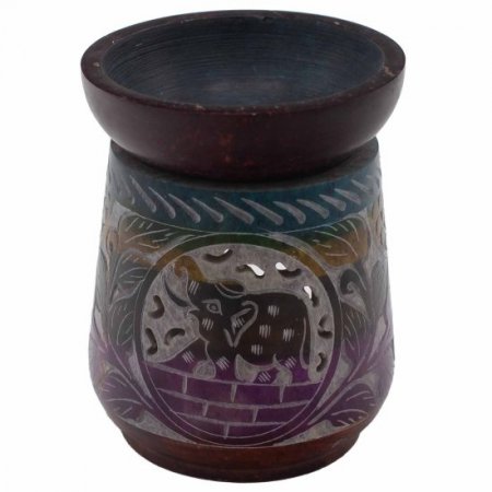 (image for) Large Soapstone Oil Burner 13x10cm - Elephant - Five Colours