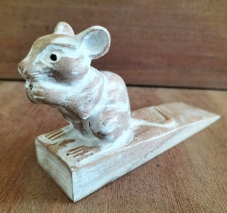 (image for) Hand carved Doorstop - Dormouse