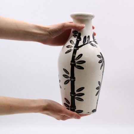 (image for) Bamboo Motif Shaped Vase - Natural